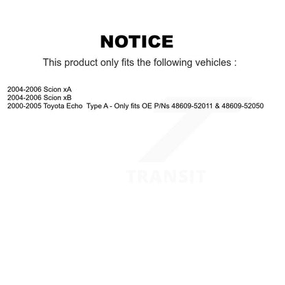 Kit de quincaillerie de jambe de force de Suspension avant, pour Toyota Echo Scion xB xA 73-904988