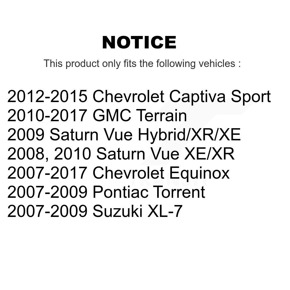 Kit de quincaillerie de jambe de force de Suspension avant, pour Chevrolet Equinox GMC Terrain Pontiac