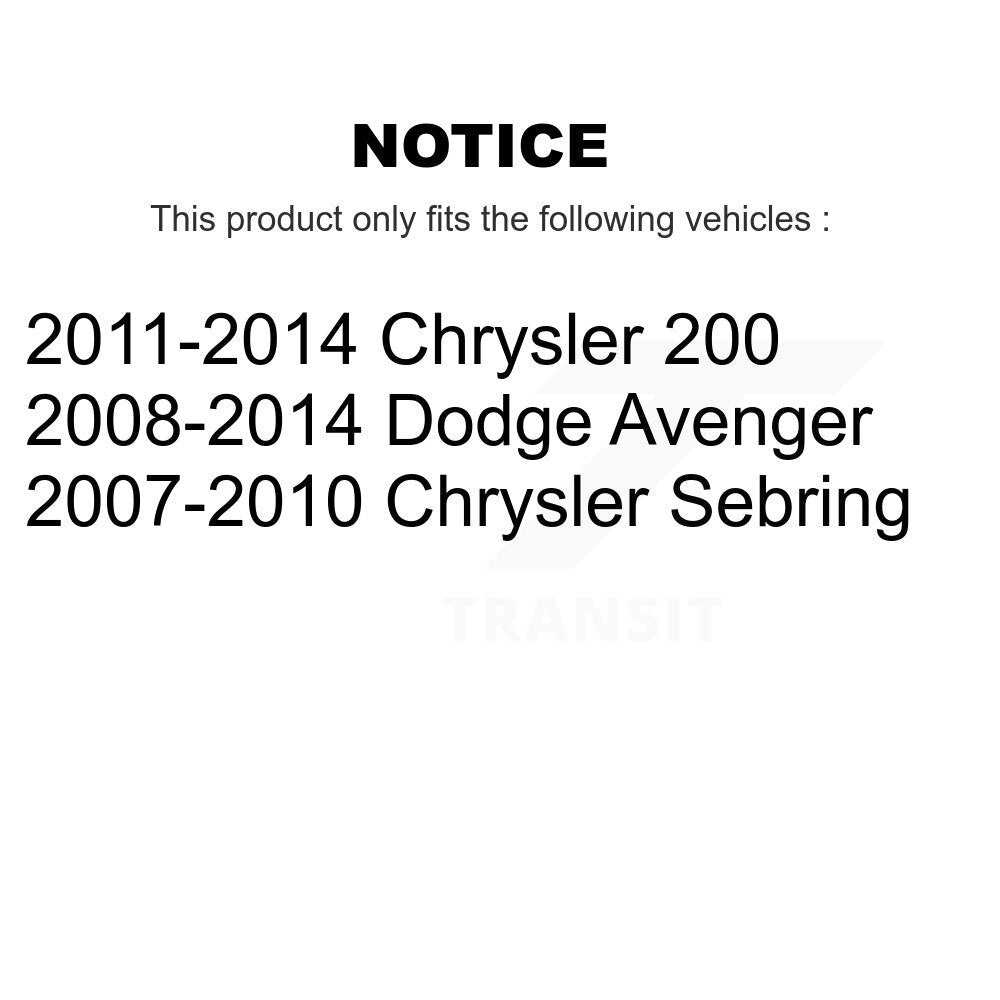 Kit de quincaillerie de jambe de force de Suspension avant, pour Chrysler 200 Dodge Avenger Sebring