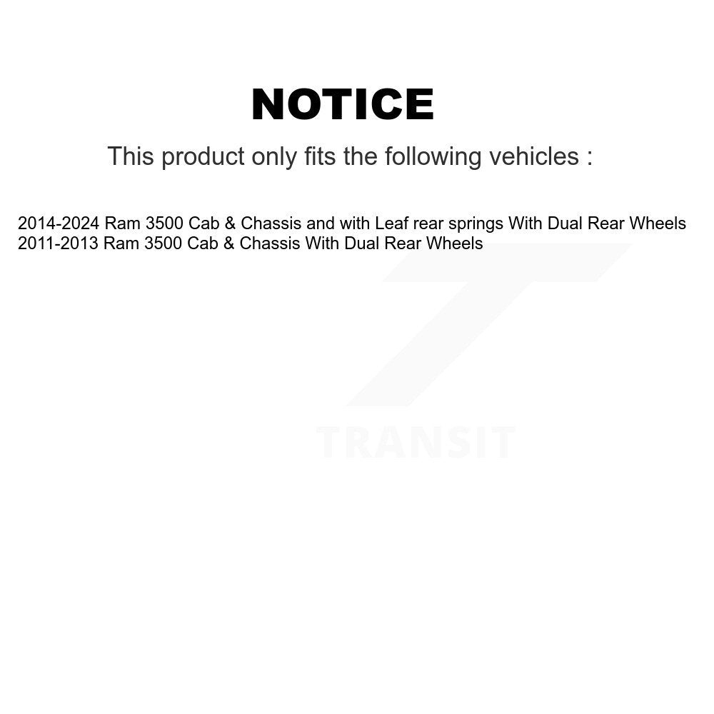 Absorbeur de choc arrière pour Ram 3500 avec roues doubles 78-34816