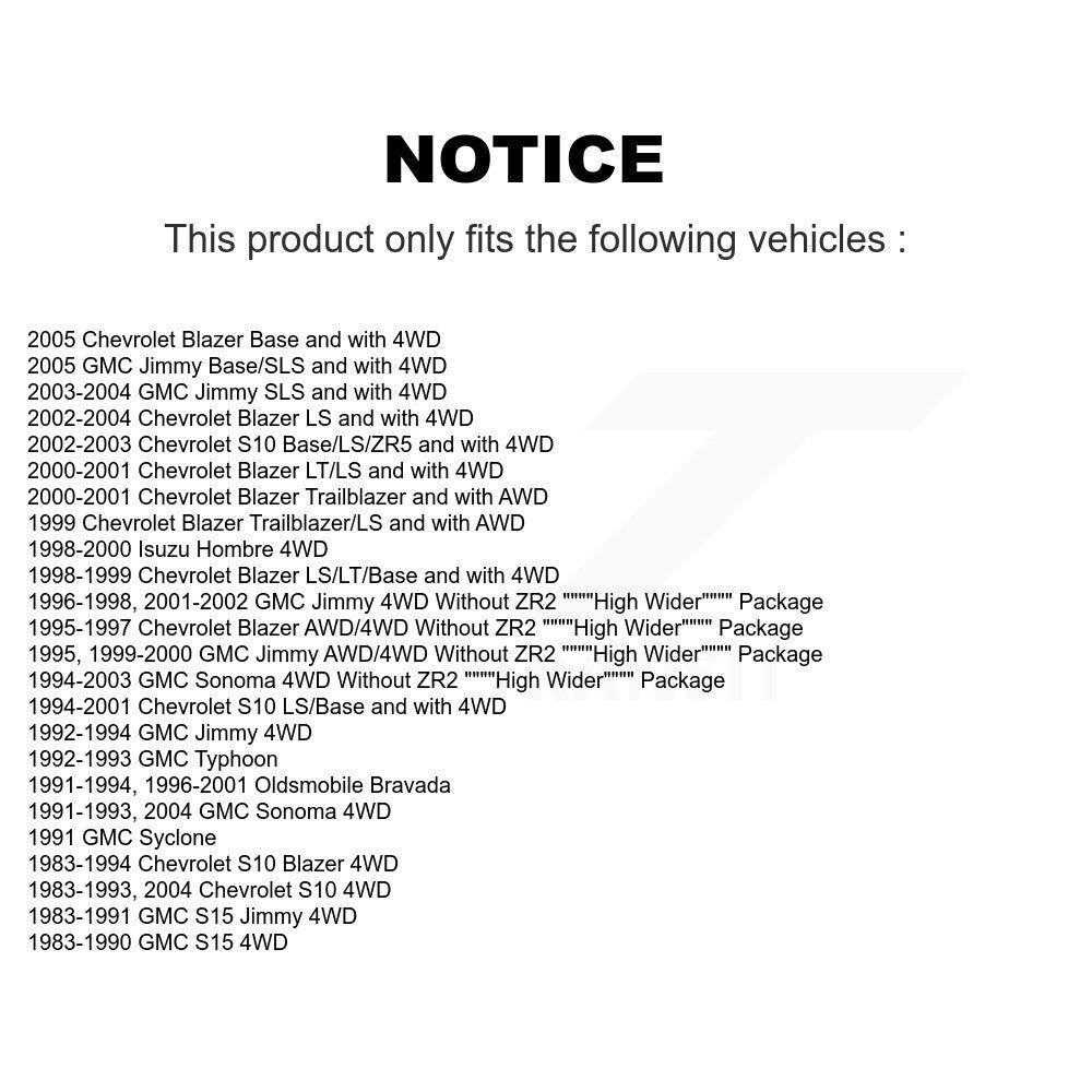 Amortisseur avant pour Chevrolet GMC S10 Blazer Jimmy Sonoma S15 Isuzu Hombre