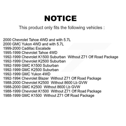 Amortisseur avant pour K1500 Chevrolet GMC K2500 Tahoe Yukon banlieue Blazer