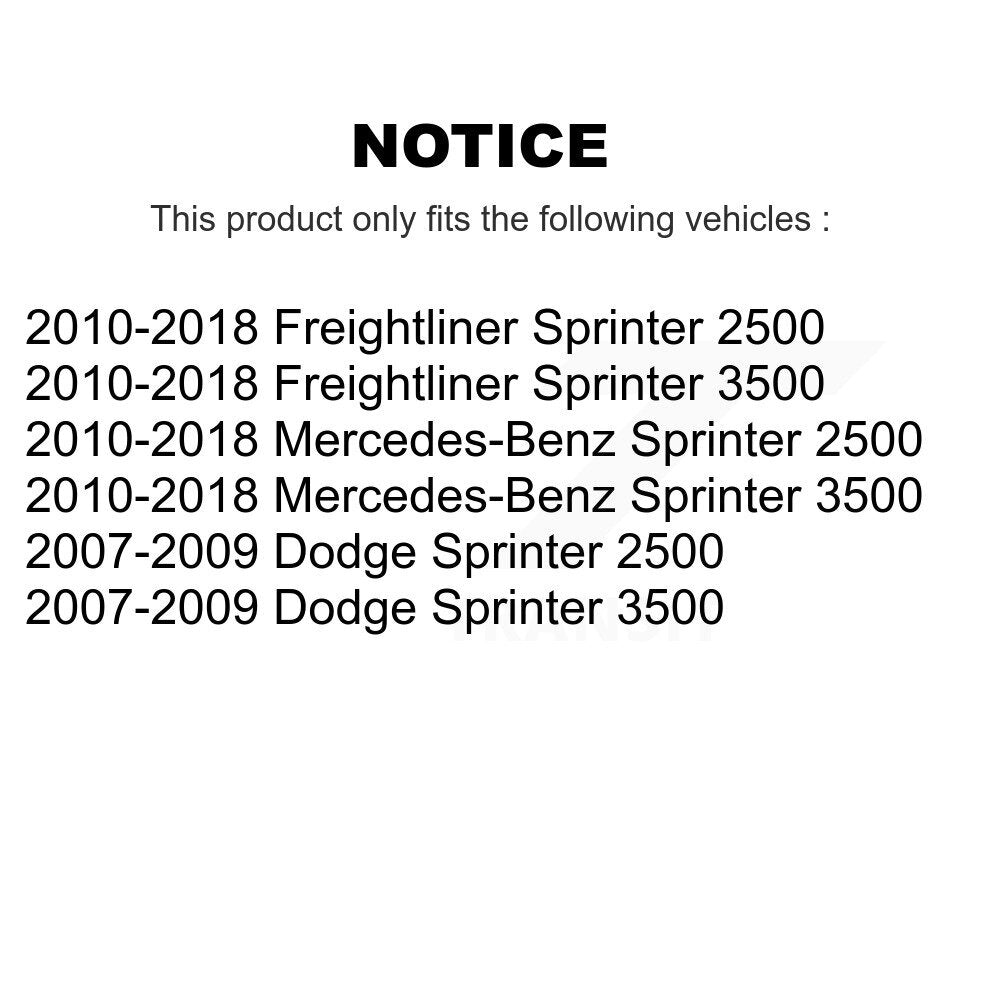 Jambe de suspension avant pour Mercedes-Benz Sprinter 2500 3500 Dodge Freightliner