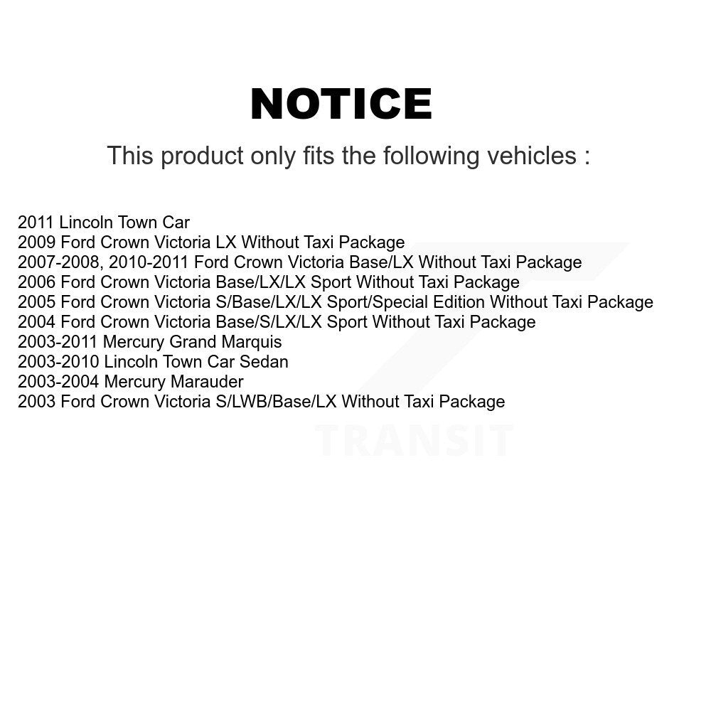 Amortisseur arrière pour Ford Crown Victoria Lincoln Town Car Mercury Grand