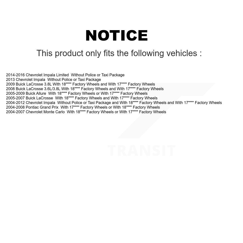 Jambe de suspension arrière pour Chevrolet Impala Buick LaCrosse Pontiac Grand Prix