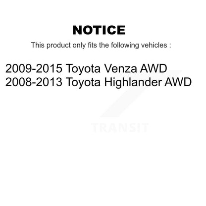 Jambe de suspension arrière droite pour Toyota Venza Highlander AWD 78-72489