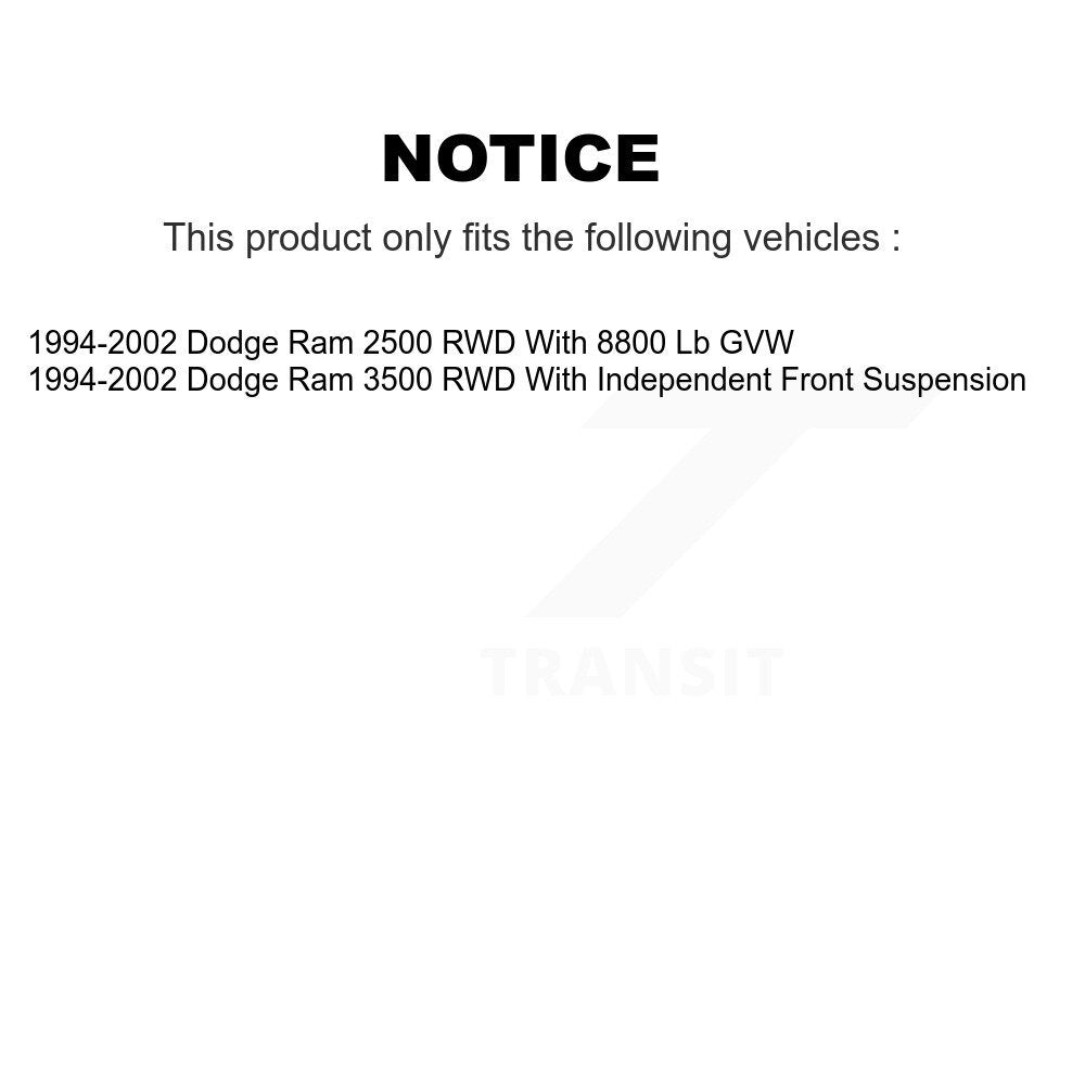 Amortisseur avant pour Dodge Ram 1994 2002 2500 3500 RWD 78-911191