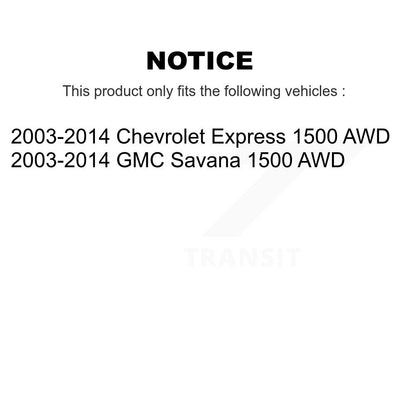 Amortisseur avant pour Chevrolet Express 2003 GMC Savana AWD 2014 – 1500