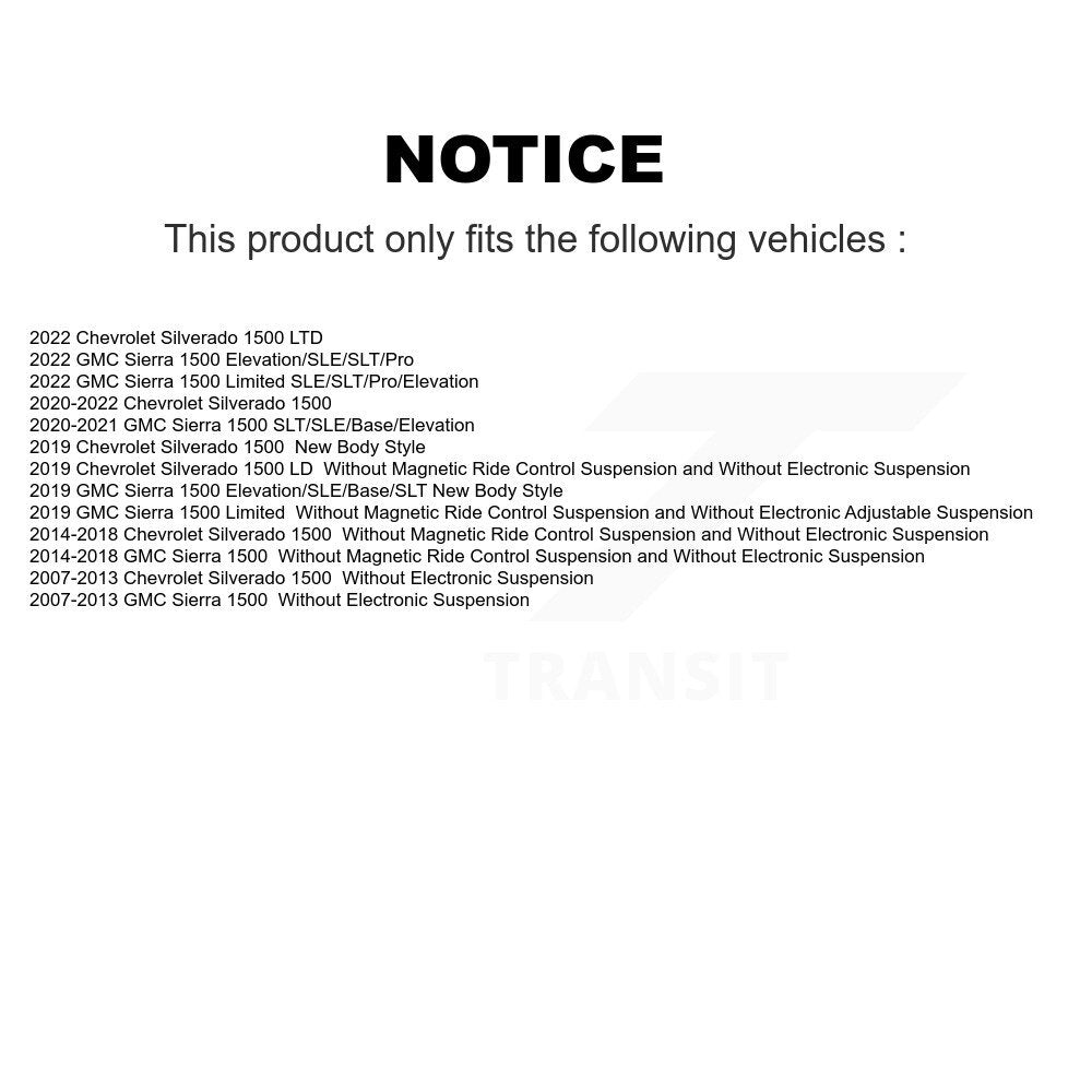 Amortisseur arrière pour GMC Chevrolet Sierra 1500 Silverado Limited LTD LD