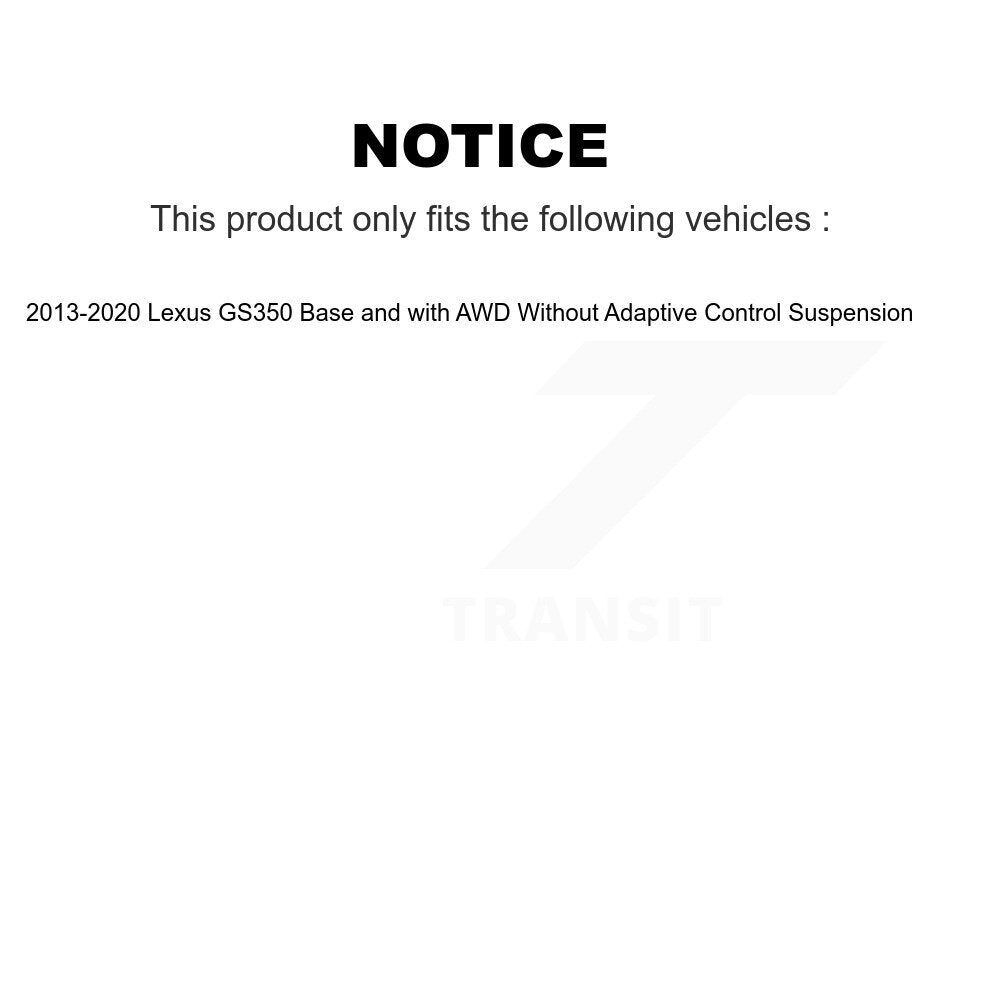 Absorbeur de choc arrière pour 13-20 Lexus GS350 sans suspension de commande adaptative