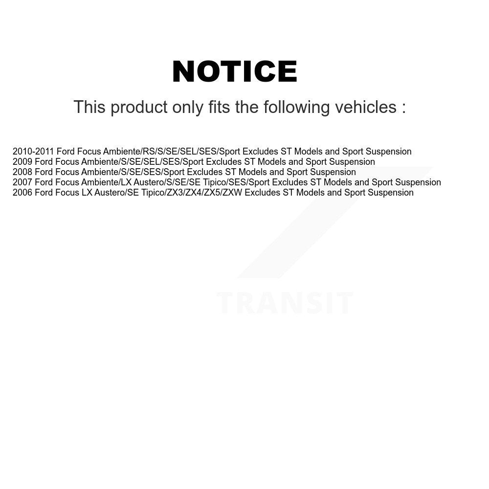 Ensemble de ressort hélicoïdal de jambe de suspension avant droite pour Ford Focus 78A-11084