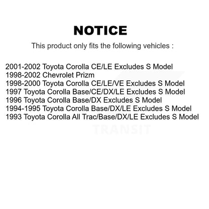 Ensemble de ressort hélicoïdal de contrefiche de Suspension avant gauche, pour Toyota Corolla Chevrolet