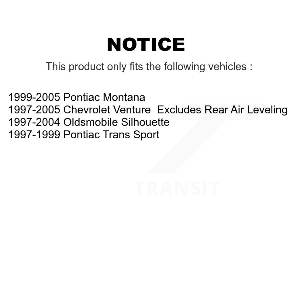 Ensemble de ressorts hélicoïdaux de jambe de force de Suspension avant, pour Pontiac Montana Chevrolet Trans