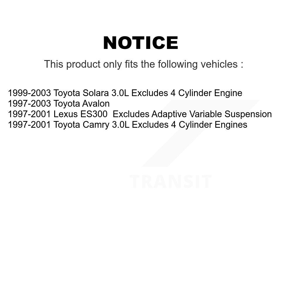 Ensemble de ressorts hélicoïdaux de jambe de force de Suspension avant droite, pour Toyota Camry Solara Avalo