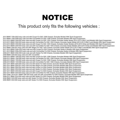 Ensemble de ressorts hélicoïdaux de jambe de force de Suspension avant droite, pour BMW 323i 328i 335i 128i