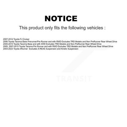 Ensemble de ressorts hélicoïdaux de jambe de force de Suspension avant gauche, pour Toyota Tacoma 4Runner FJ