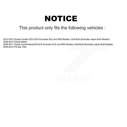 Ensemble de ressort hélicoïdal de contrefiche de Suspension avant gauche, pour Toyota Corolla Matrix Vibe