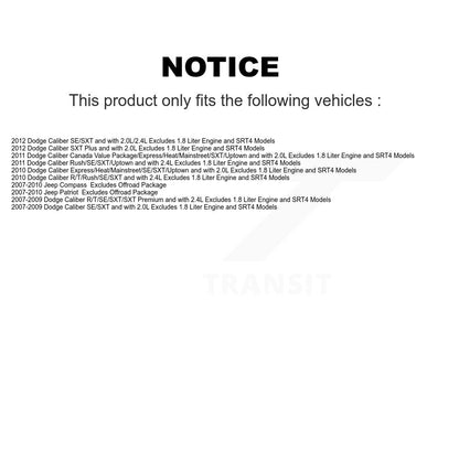 Ensemble de ressorts hélicoïdaux de jambe de force de Suspension avant gauche, pour Jeep Dodge Caliber Patriot