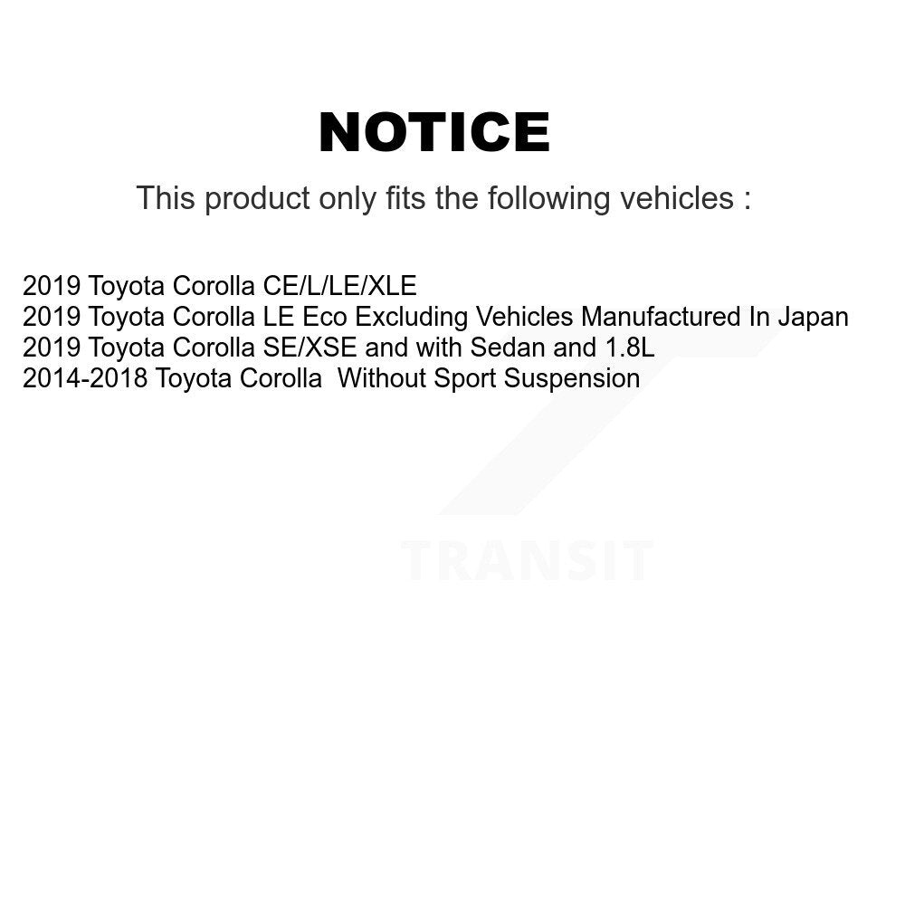 Ensemble de ressort hélicoïdal de contrefiche de suspension avant gauche pour Toyota Corolla 78A-11585