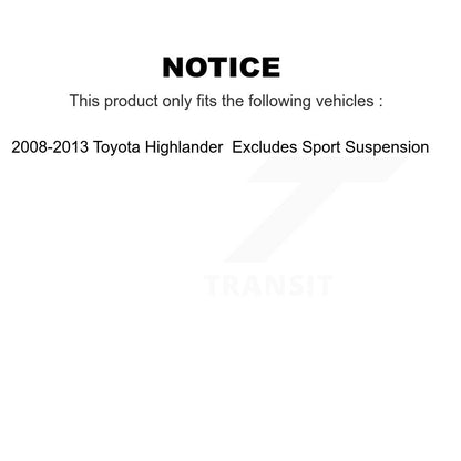 Ensemble de ressort hélicoïdal de contrefiche de suspension avant droite pour Toyota Highlander