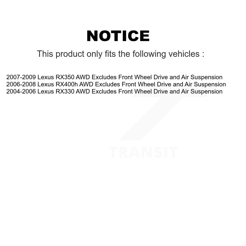 Ensemble de ressorts hélicoïdaux de jambe de force de Suspension avant droite, pour Lexus RX350 RX330 RX400h