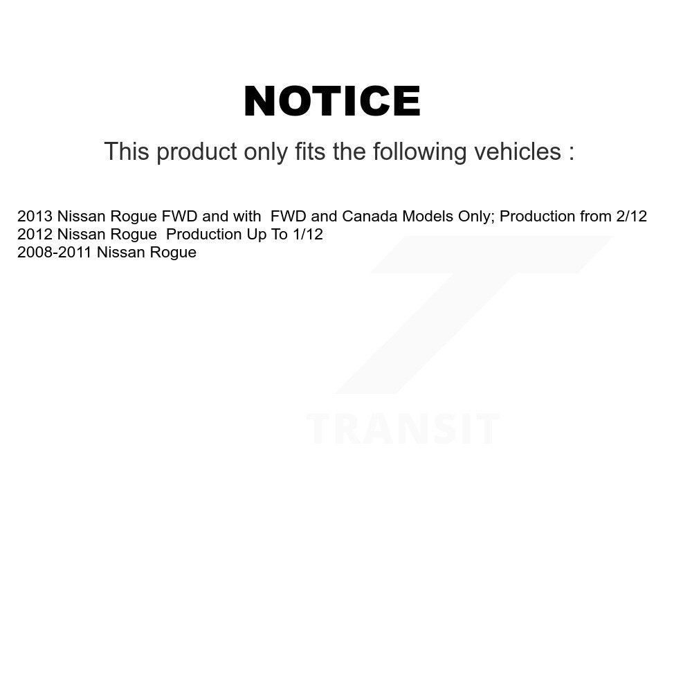Ensemble de ressort hélicoïdal de jambe de force de suspension avant gauche pour Nissan Rogue 78A-11733