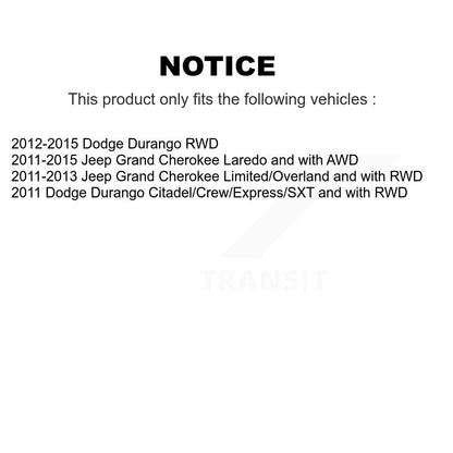 Ensemble de ressorts hélicoïdaux de jambe de force de Suspension avant droite, pour Jeep Grand Cherokee Dodge