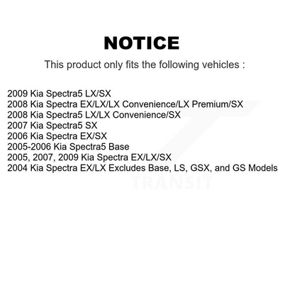 Ensemble de ressorts hélicoïdaux de jambe de force de Suspension avant gauche, pour Kia Spectra Spectra5