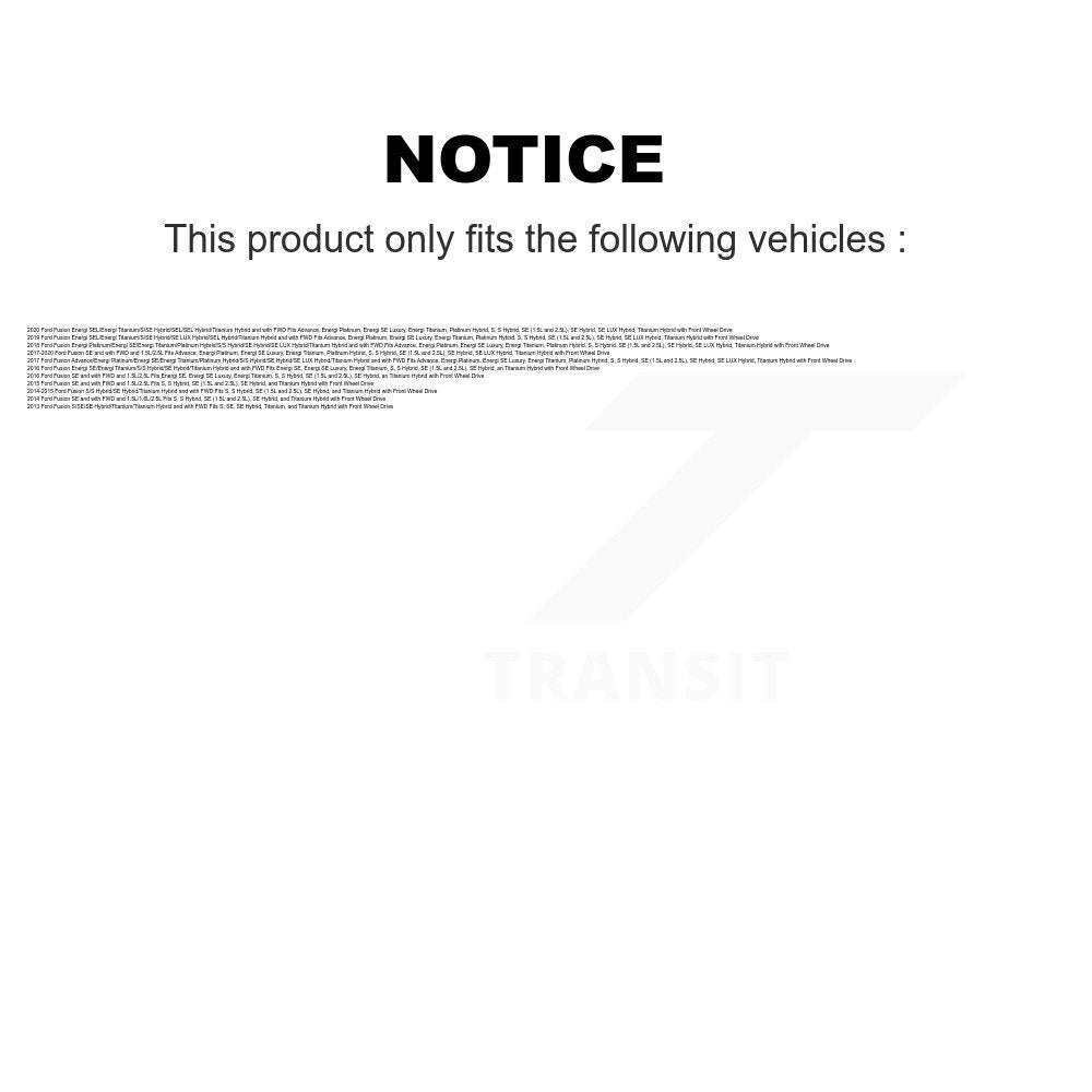 Ensemble de ressorts hélicoïdaux de jambe de force de Suspension avant pour Ford Fusion 78A-11840