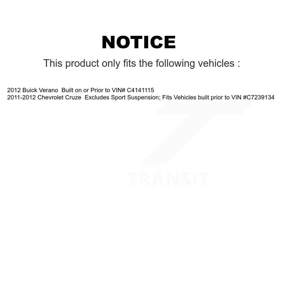 Ensemble de ressorts hélicoïdaux de jambe de force de Suspension avant droite, pour Chevrolet Cruze Buick