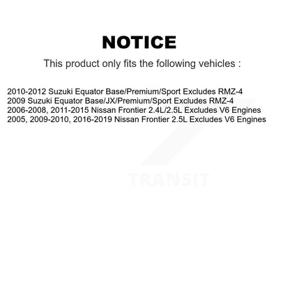 Ensemble de ressorts hélicoïdaux de jambe de force de Suspension avant, pour Nissan Frontier Suzuki Equator