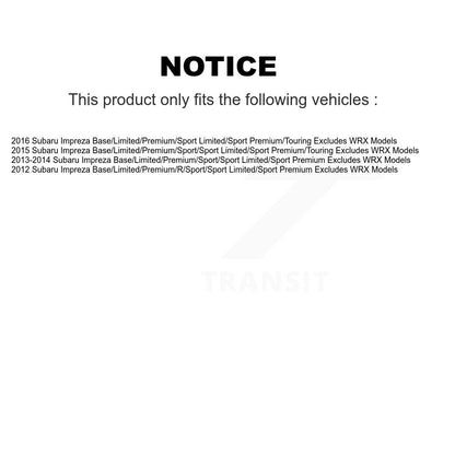 Ensemble de ressort hélicoïdal de contrefiche de suspension avant droite pour Subaru Impreza 78A-13022