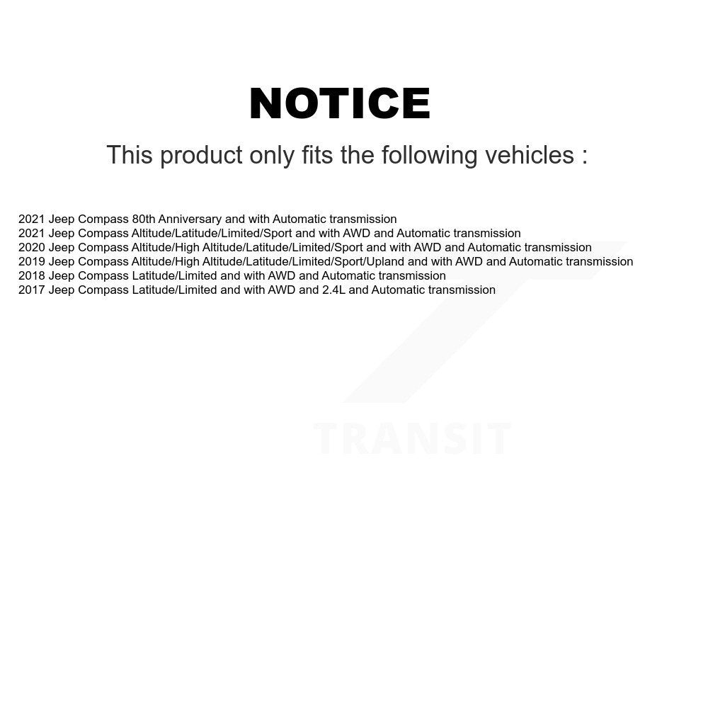 Ensemble de ressort hélicoïdal de jambe de suspension avant gauche pour Jeep Compass 78A-14031