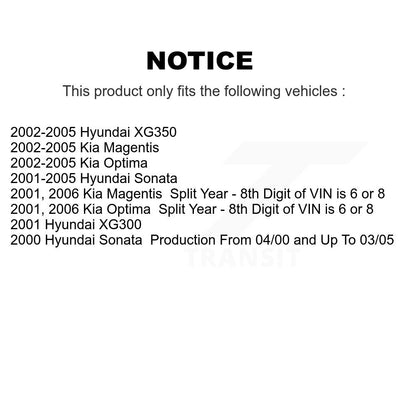 Ensemble de ressorts hélicoïdaux de jambe de force de Suspension arrière droite, pour Hyundai Sonata Kia Optima