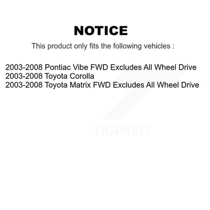 Ensemble de ressort hélicoïdal de jambe de force de Suspension arrière droite, pour Toyota Corolla Matrix Vibe
