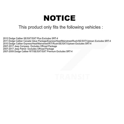 Ensemble de ressorts hélicoïdaux de jambe de force de Suspension arrière, pour Jeep Patriot Compass Dodge