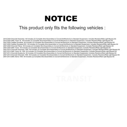Kit de conversion de suspension avant active à passive pour Chevrolet GMC Sierra 1500