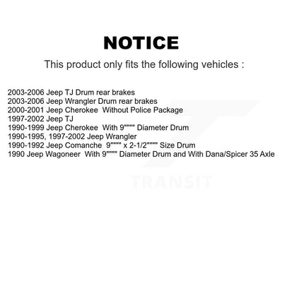 Tambour de frein arrière (1 pièce seulement) pour Jeep Wrangler Cherokee Comanche Wagoneer TJ