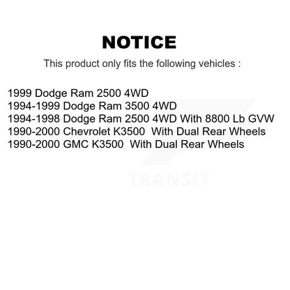 Rotor de frein à disque avant (1 pièce seulement) pour Dodge Ram 2500 K3500 3500 Chevrolet