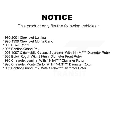 Rotor de frein à disque avant (1 pièce seulement) pour Chevrolet Lumina Oldsmobile Cutlass