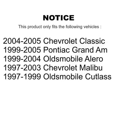 Rotor de frein à disque avant (1 pièce seulement) pour Pontiac Grand Am Chevrolet Malibu