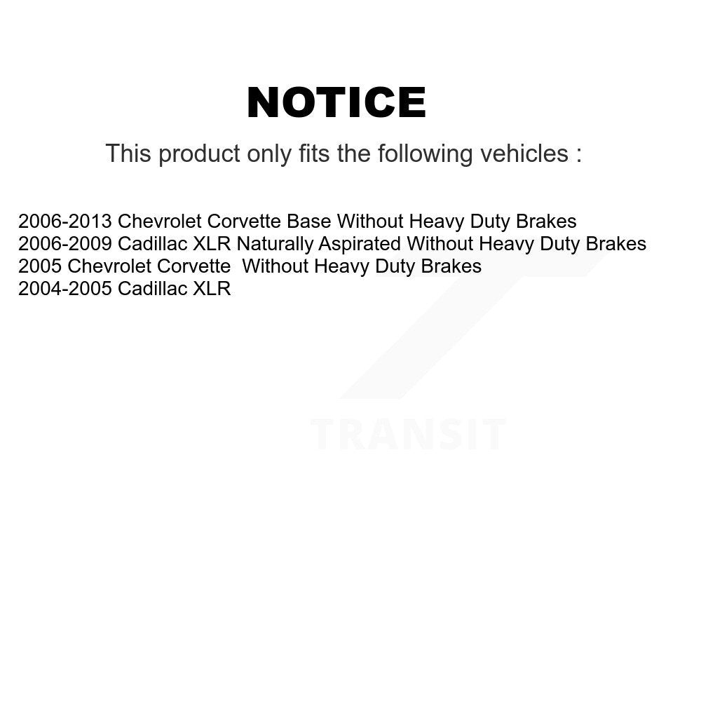 Rotor de frein à disque arrière (1 pièce seulement) pour Chevrolet Corvette Cadillac XLR