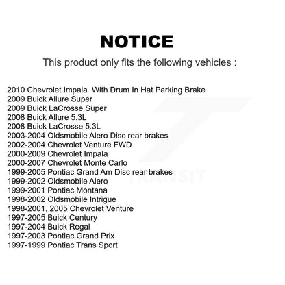 Rotor de frein à disque arrière (1 pièce seulement) pour Chevrolet Impala Buick Pontiac Grand A