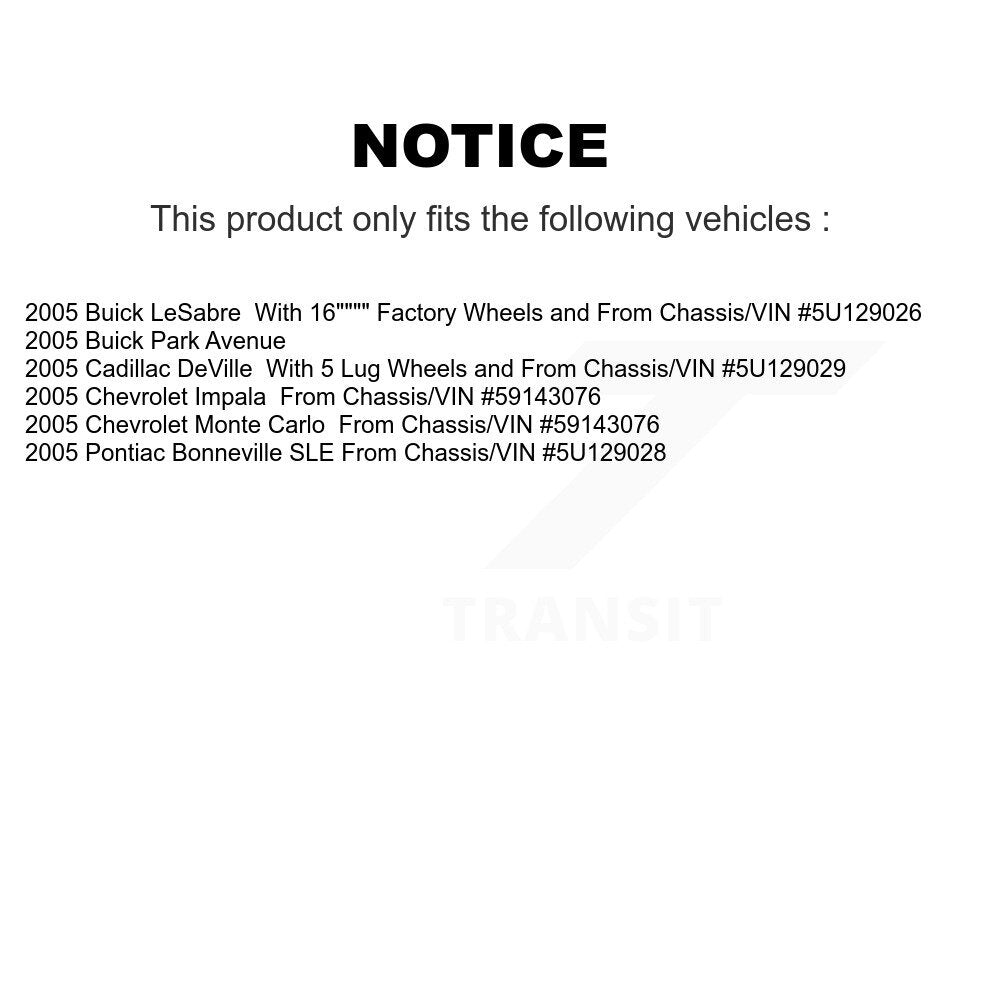 Rotor de frein à disque avant (1 pièce seulement) pour Chevrolet Impala Buick LeSabre DeVill