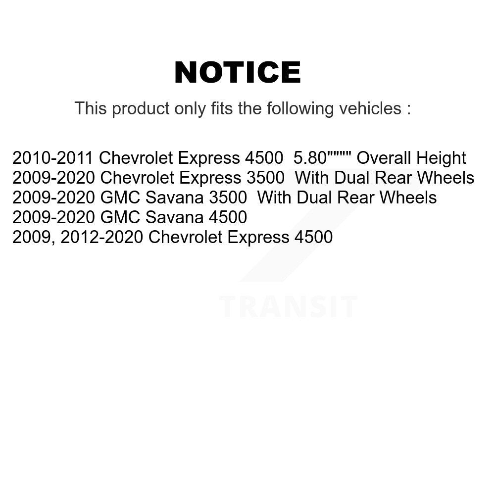 Rotor de frein à disque arrière (1 pièce seulement) pour GMC Savana 3500 Chevrolet Express 4500