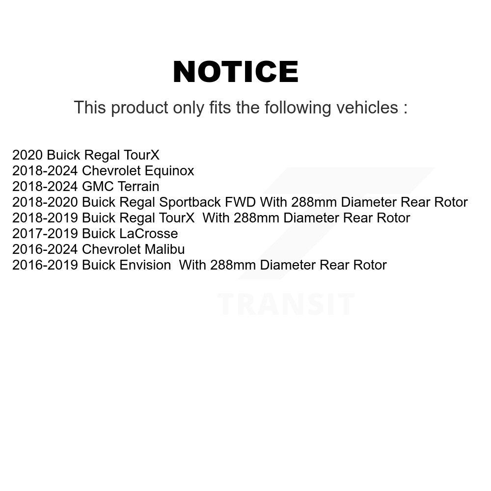 Rotor de frein à disque arrière (1 pièce seulement) pour Chevrolet Equinox GMC Terrain Malibu