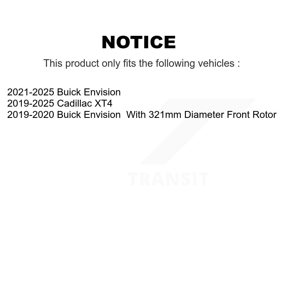 Rotor de frein à disque avant (1 pièce seulement) pour Buick Envision Cadillac XT4 8-582455