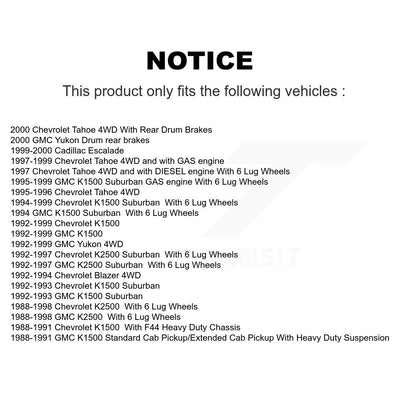 Rotor de frein à disque avant (1 pièce seulement) pour K1500 Chevrolet GMC K2500 Tahoe Yukon