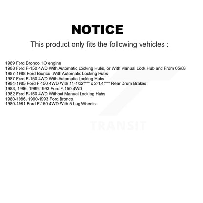 Rotor de frein à disque avant (1 pièce seulement) pour Ford F-150 Bronco 8-6048
