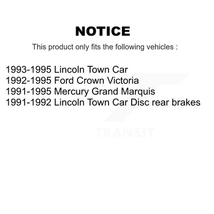 Rotor de frein à disque arrière (1 pièce seulement) pour voiture de ville Mercury Grand Marquis Lincoln